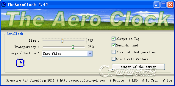 xp透明桌面时钟(TheAeroClock) v8.01 绿色中文版